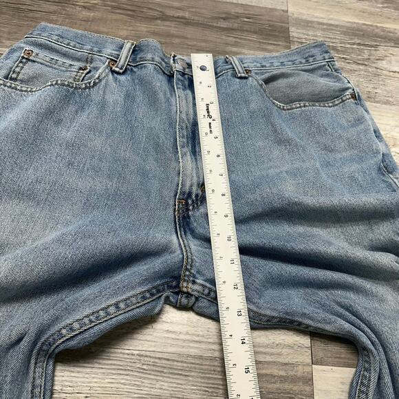 Levis 550 Faded Mid Wash Blue Mens 38x32 Relaxed Fit Straight Leg Jeans Red Tab - Picture 10 of 13